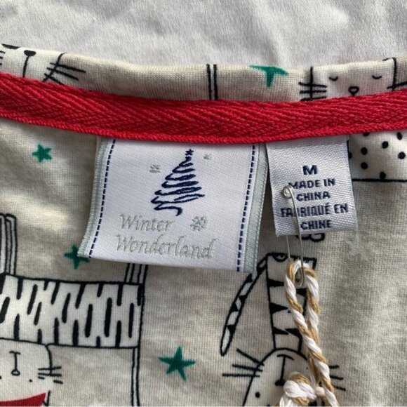BNWT Winter Wonderland Christmas Santa Kitty Cat PJ Long Sleeve Nightie Dress - Picture 5 of 6